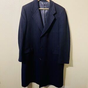 Chaps Wool Coat Classic Long Overcoat Navy/‎ Deep Purple Women's Size XL READ
